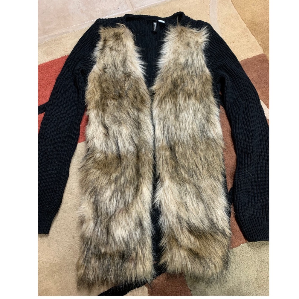 Fur cardigan